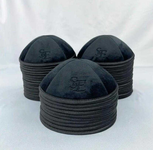 kippots personnalisés en velours gris