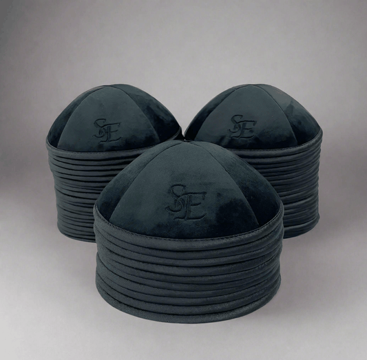kippots personnalisés en velours gris