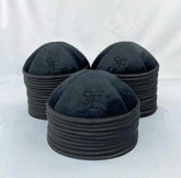 kippots personnalisés en velours gris